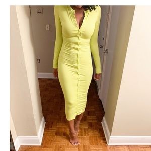 FITTED NEON GREEN DRESS💚✨‼️